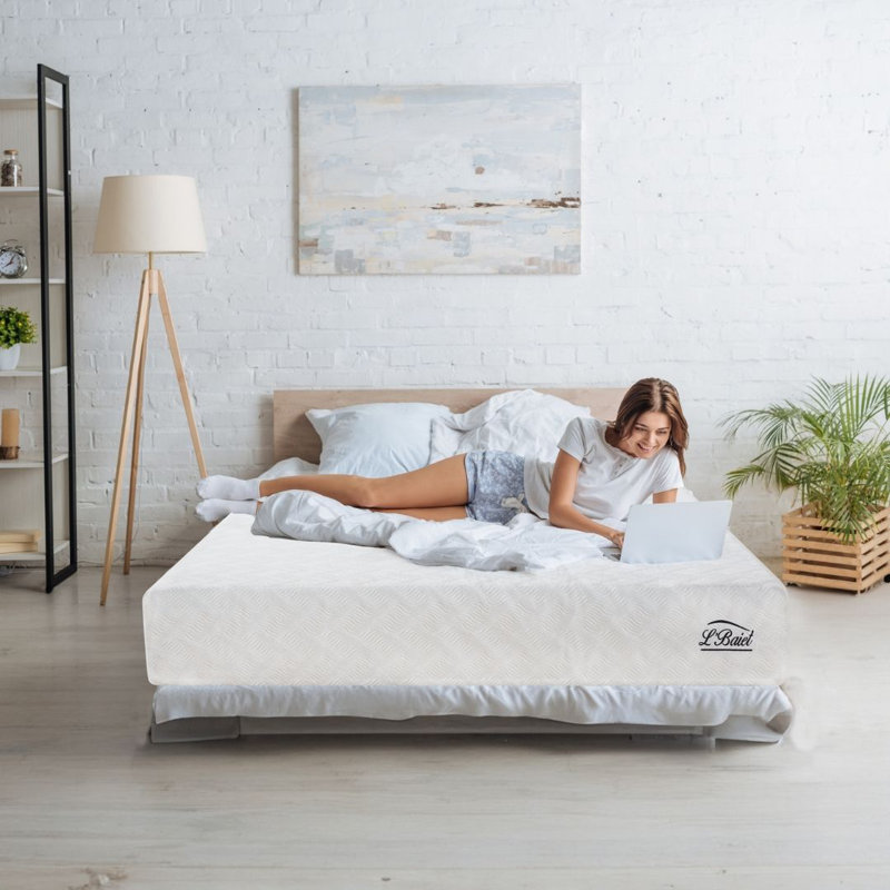 King Size 8" White Gel Memory Foam Mattress