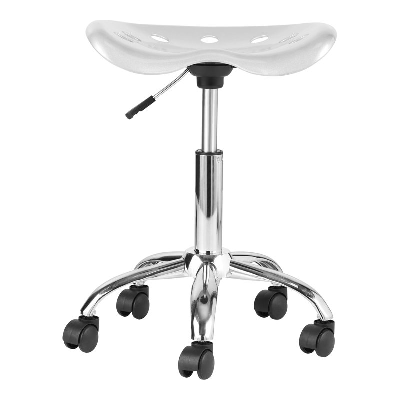 Taft Avenue Adjustable Height Ergonomic Lab Stool, Silver