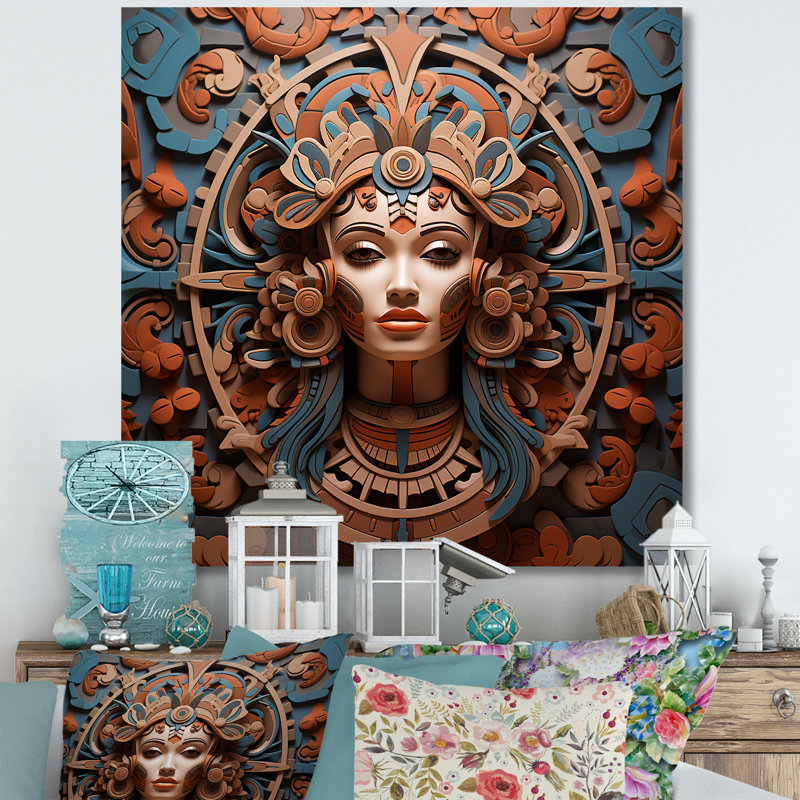 «Mesoamerican Terracotta Mask», reproduction d'art sur toile, Toile tendue, H 24 po x l 24 po x P 1 po