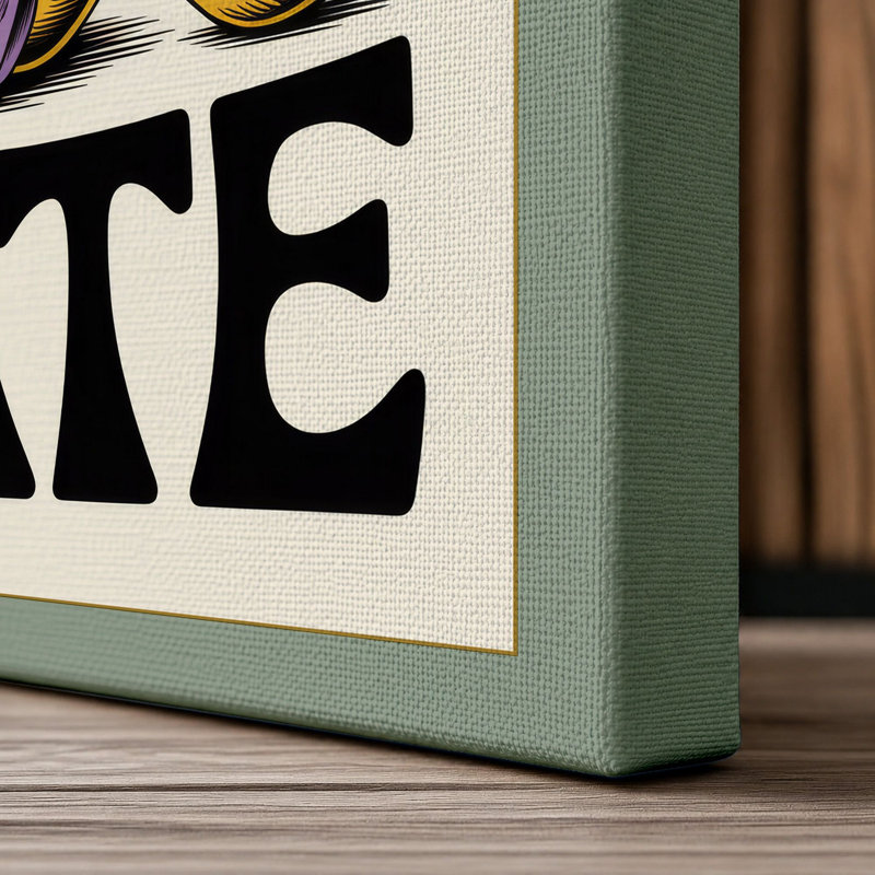 Twist of Fate Typography - Wrapped Canvas, 24x16 - 61.0 x 40.6 cm, Sage Border