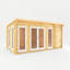 17ft x 10ft Studio Pent Log Cabin With Side Shed UPVC Windows & Doors (44mm)-105863336