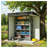 Horizontal Metal Garden Shed with Lockable Door, Gray Outdoor Storage Unit for Lawn Equipment and Tools