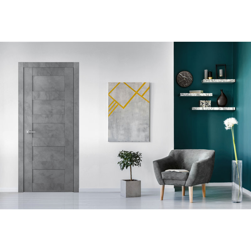 Avon 07 4R DIY-Friendly Manufactured Wood Composite Standart Door, Ribeira Ash, 31.75" x 79.37", Right Handing