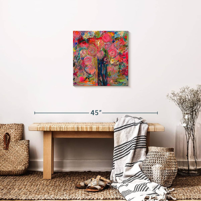 Impression florale sur toile, H 20 po x l 20 po x P 1,25 po