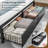 Full Platform Bed Frame with LED Bookcase Headboard & Storage Drawers-1230712599-1230712596