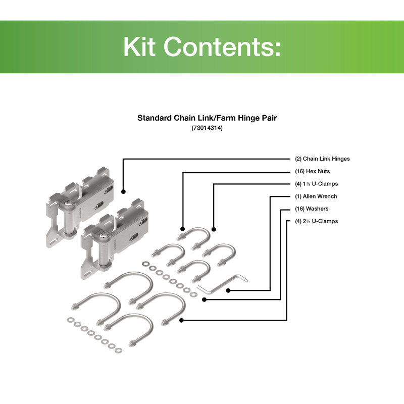 Steel Painted Standard Chain Link Farm Hinge Set