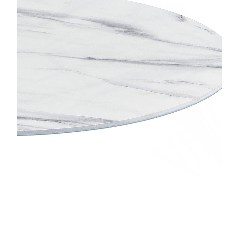 End Table With White Marble Textured Top