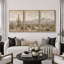 «Warm Desert Cactus Mountain View», images de salon, impression sur toile encadrée, 3 pièces-132209837-132209838