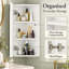 Stamo Corner Bathroom Cabinet, Wall Mounted Mirror Cabinet 3 Shelves-370344107