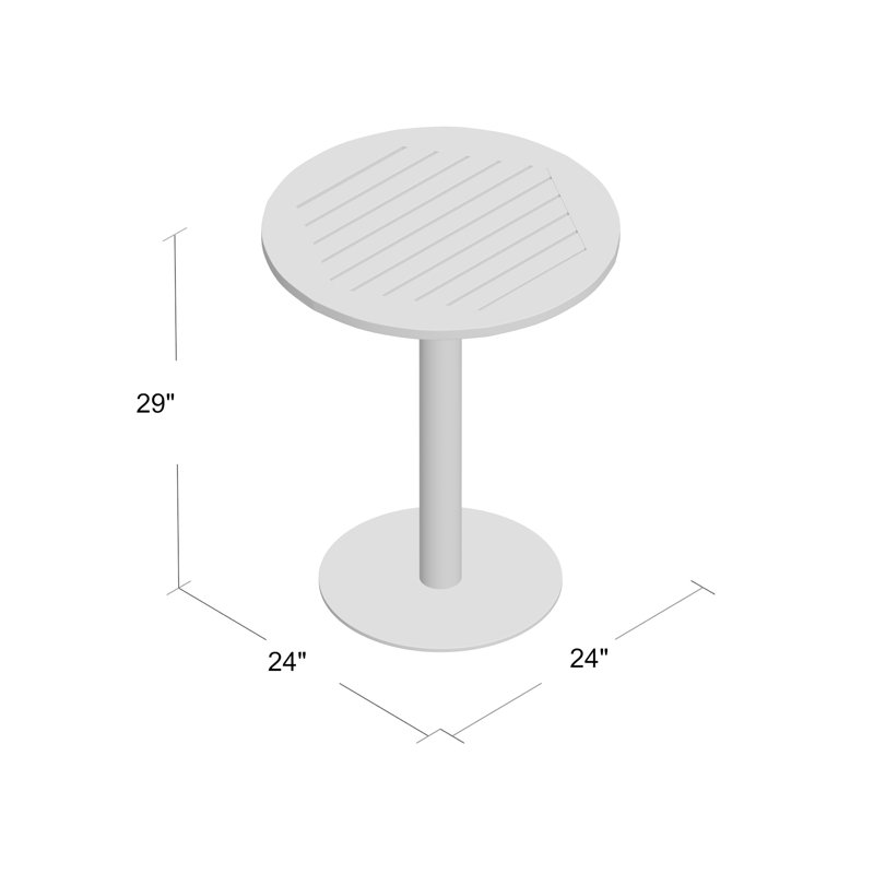 Travira Outdoor Round Bistro Table, 24" W x 24" L, Tekwood Vintage