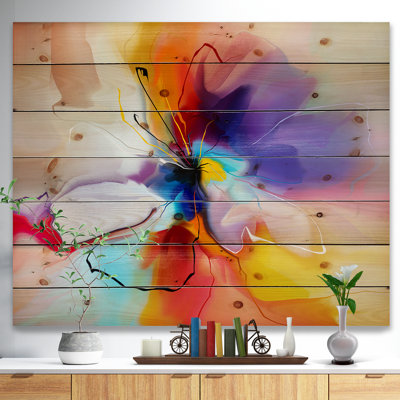 Fleur créative en plusieurs couleurs - peinture sur toile tendue