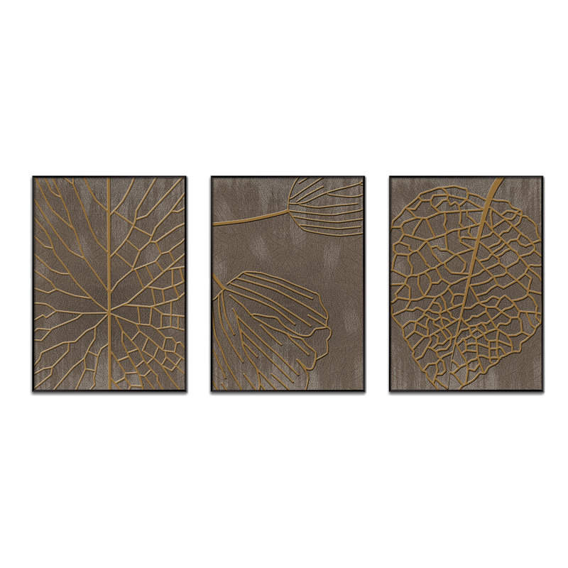 Circular - 3 Piece Single Picture Frame Print Set on Wood