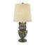 Lampe de table buste en résine 20 po bronze avec abat-jour en lin-948436330-948436333