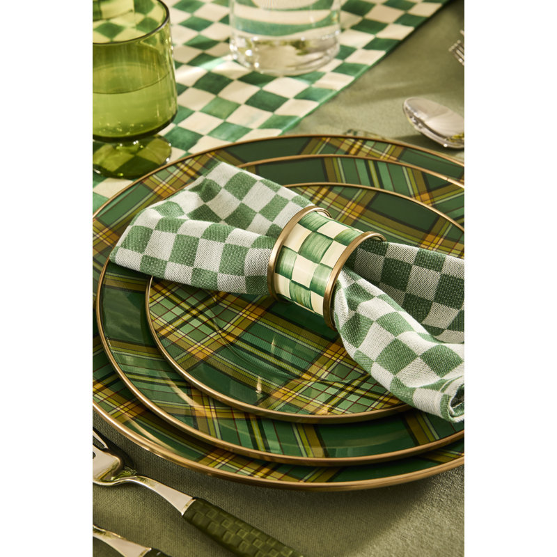 Emerald Check Napkin Rings