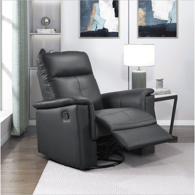 Fauteuil inclinable et pivotant en cuir noir avec fauteuil inclinable et pivotant de luxe