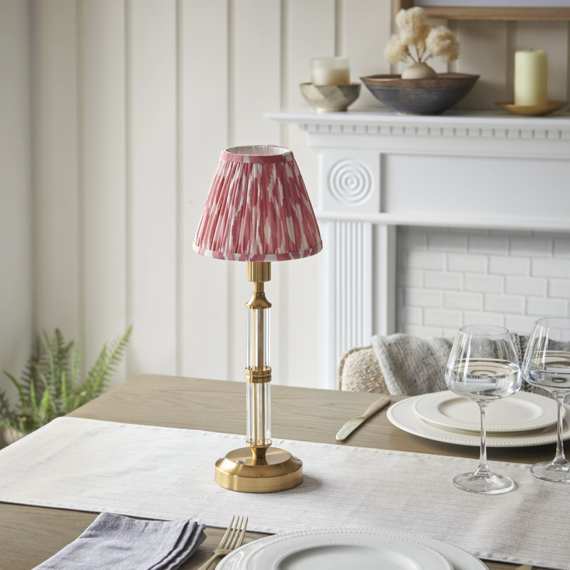 Morton Rechargeable Metal Table Lamp, Coral Pink