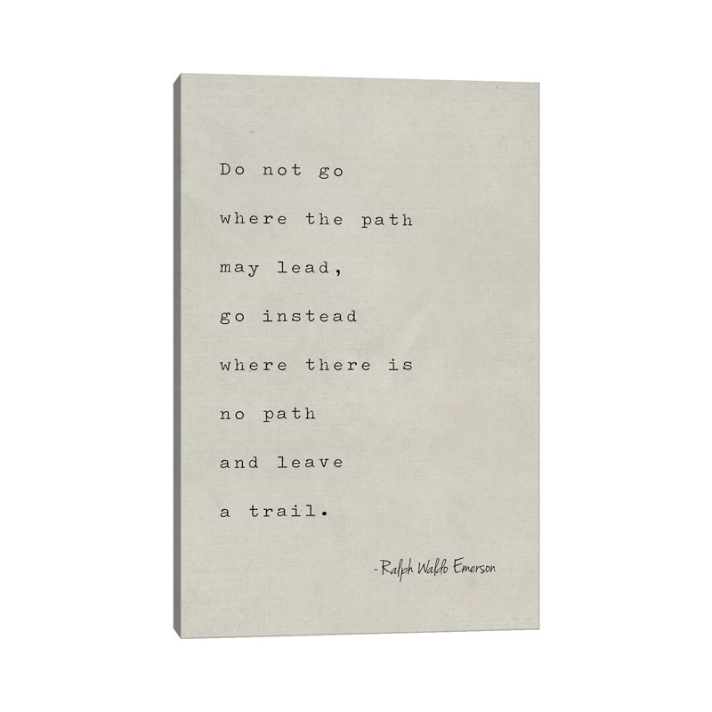 Emerson Quote - Typography Print on Canvas, Wrapped Canvas, 66.04 cm H x 45.72 cm W x 1.91 cm D