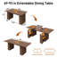 Table de salle à manger extensible de 71 à 95 po pour 6 à 12 personnes, table de cuisine en bois de ferme extra longue avec tiroirs de rangement, pieds robustes-849003343