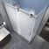 Langham XL 60" W x 80" H Frameless Rectangle Sliding Shower Enclosure with Fixed Panel