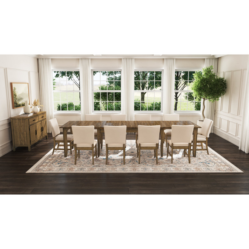 Ghia Solid Wood Top Dining Set, 11 Pieces: Table, 10 Chairs