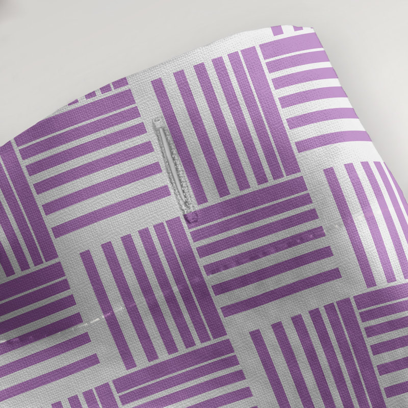 Rideau de douche simple basketweave rayures classic, Mauve clair / blanc