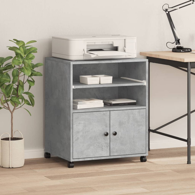 74cm H x 60cm W Printer Stand, Concrete Grey
