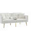 Canapé-lit futon crème en velours blanc avec pieds en métal doré