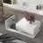 Modern Coffee Table With Tempered Glass, Wooden Cocktail Table With High-Gloss UV Surface, Modernist 2-Tier Rectangle Centre Table For Living Room-775222156