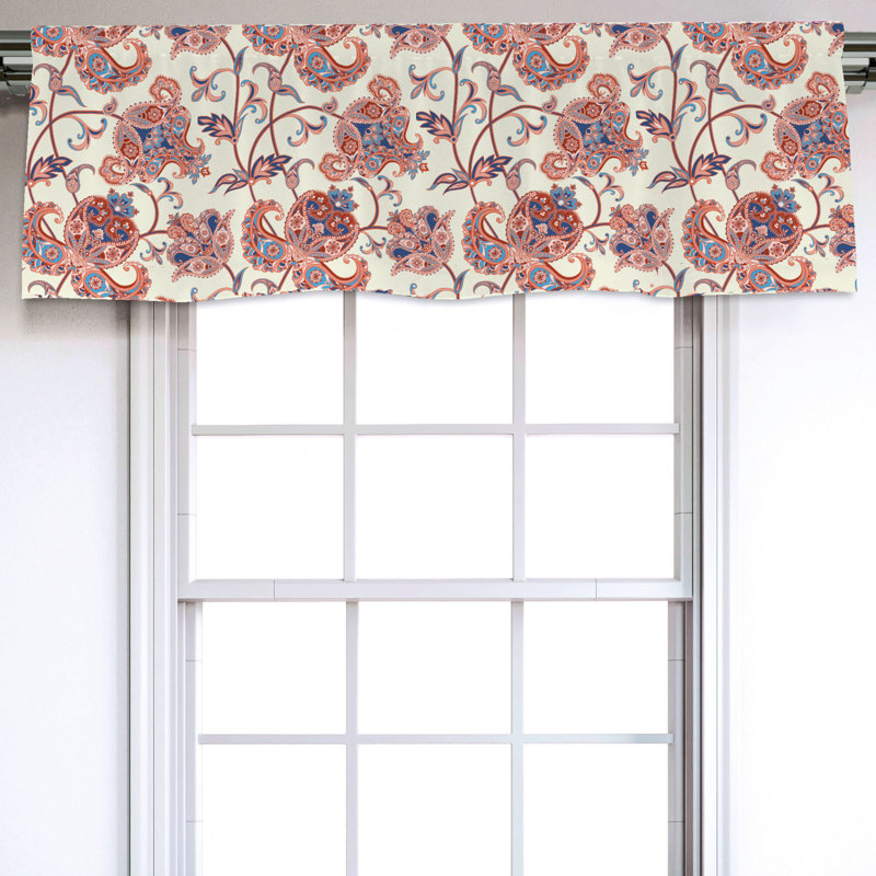 Sateen Floral Ruffled Window Valance
