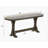 1pc Rustic Upholstered Counter Height Dining Bench Rich Wood Finish Wooden Dining Room Furniture Brown