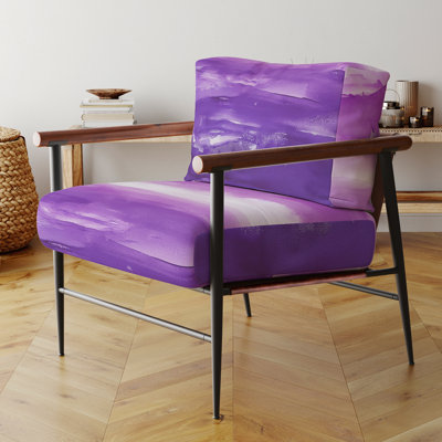 Out To Sea - Fauteuil d'appoint rembourré en velours nautique et mauve pour plage