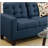 Modular Sectional Sofa With Navy Polyfiber, 4Pcs Set Including LAF And RAF Loveseats, Corner Wedge, And Armless Chair For Versatile Seating