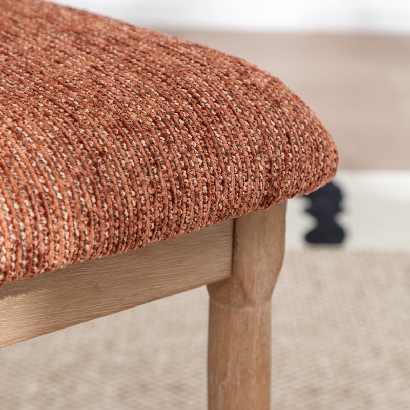 Chaise rembourrée en bois massif Morral, Orange brûlé