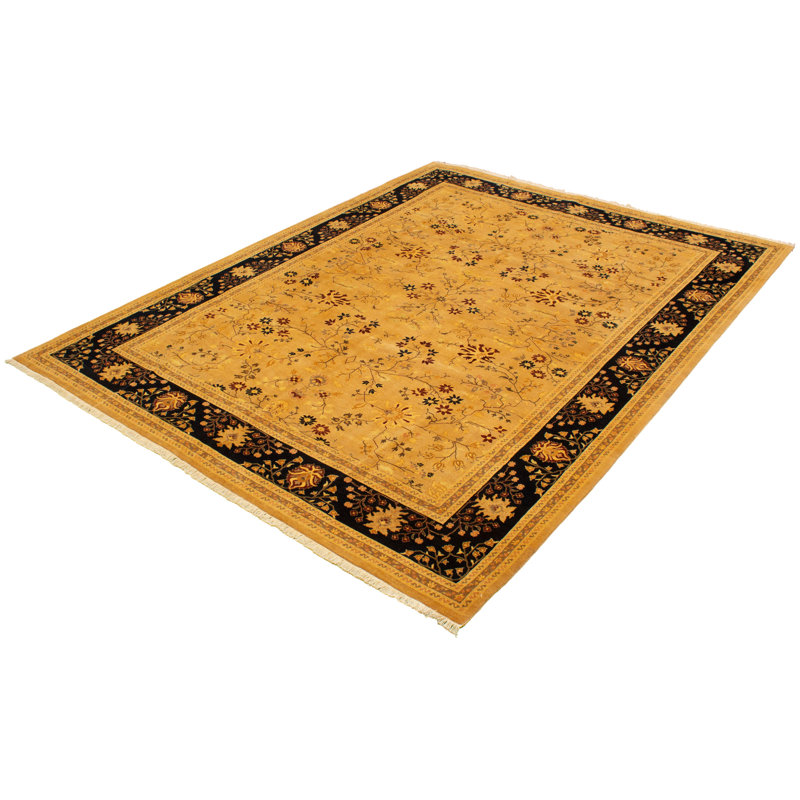 Tapis décoratif en laine noué à la main de conception unique 8 pi 11 po x 12 pi 1 po noué à la main New Age