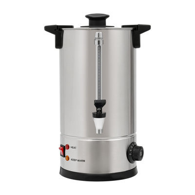 2.64Gal Commercial Coffee Urn, 304 Stainless Steel Coffee Dispenser with Water Level Gauge