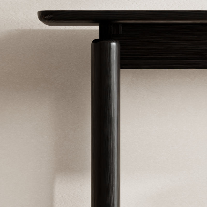 Console minimaliste Aastha en bois massif, table d'entrée moderne pour couloir et salon, L 47,25 po, Noir