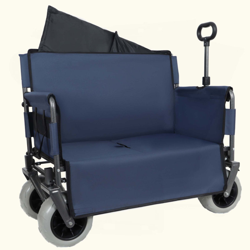 Chariot pliant 3-en-1 avec banquette - capacité de 500 lb de pneus de plage de 9 po x 4 po pour le camping et la plage