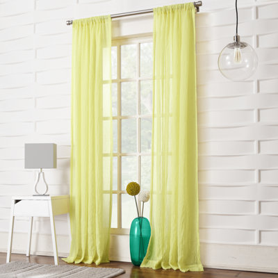 Jaklyn Crushed Texture Semi-Sheer Rod Pocket Curtain Panel