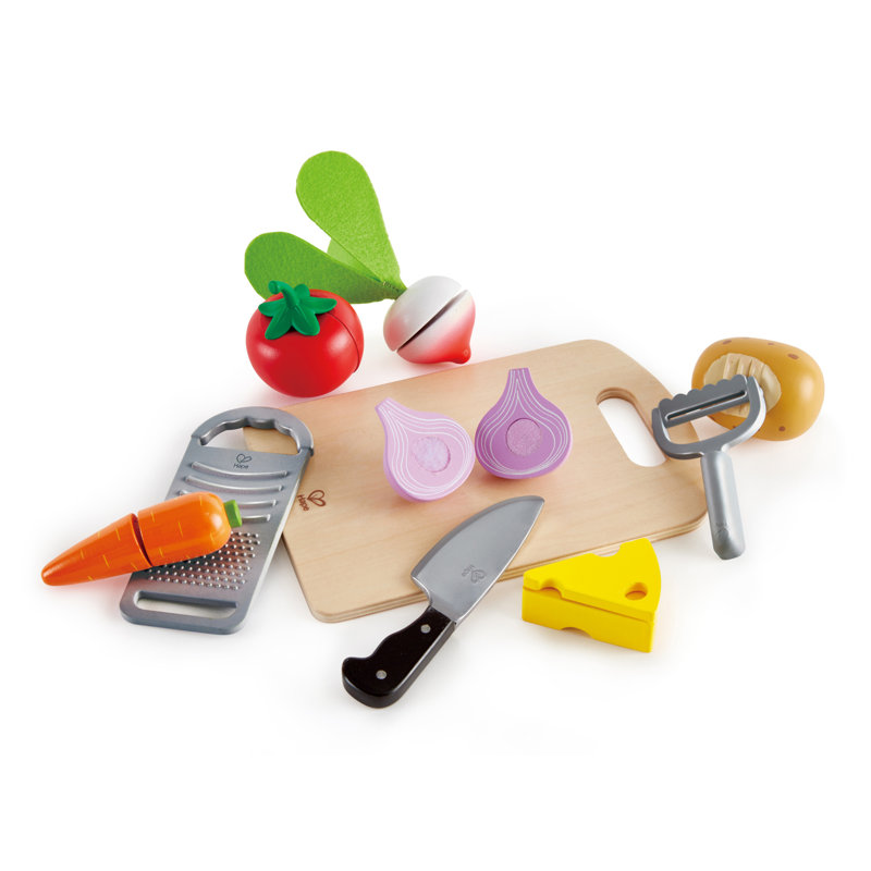 Cooking Essentials Kids Wooden Pretend Play Food Set