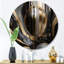Marbre captivant doré et noir III - Art abstrait rond en métal marbré-88628663
