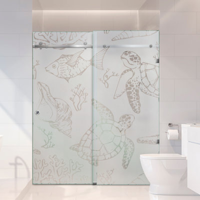 Portes de douche coulissantes en verre 66 po x H 80 po