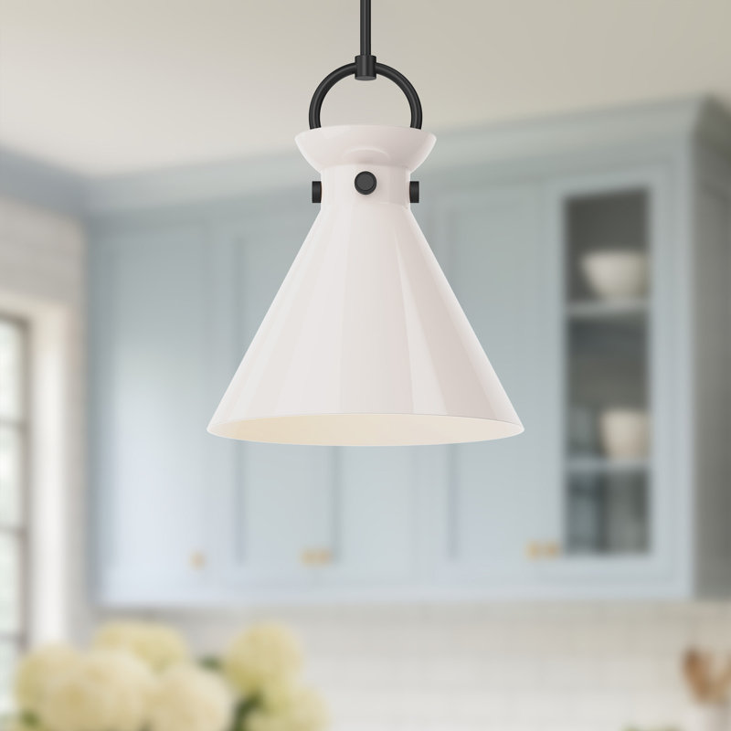 Luminaire suspendu conique à 1 lumière Tiney, Noir mat, H 17 po x l 14 po x P 14 po