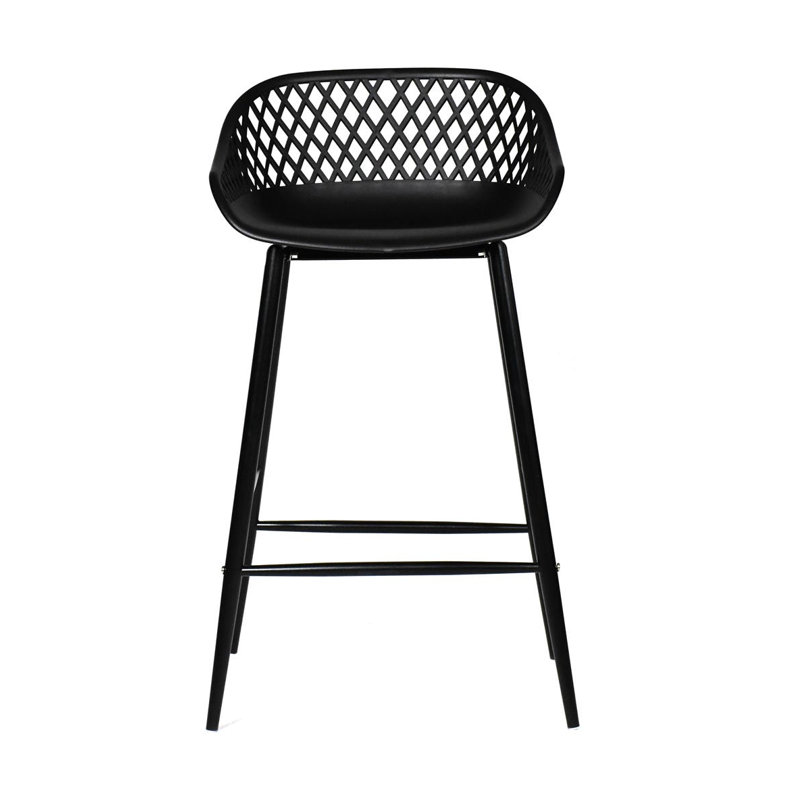Newark Patio Bar Stool, Black, 25.5"