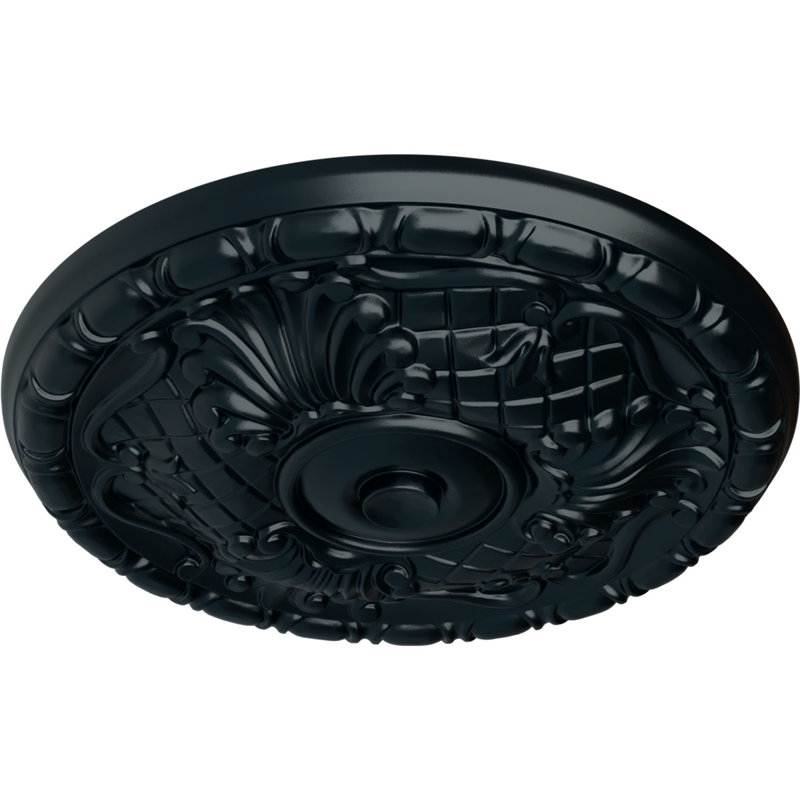 Médaillon de plafond Endurathane Amelia, 15 3/4 po de diamètre x P 5/8 po (convient aux auvents jusqu'à 4 1/8 po), finition de l'abat-jour peint à la main