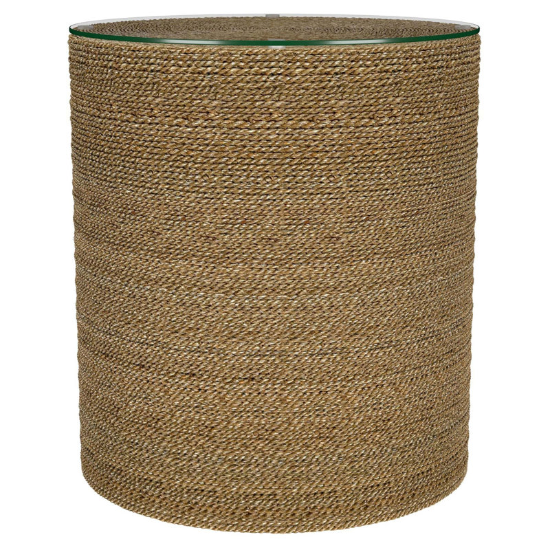 Table d'appoint ronde organique avec plateau en verre trempé