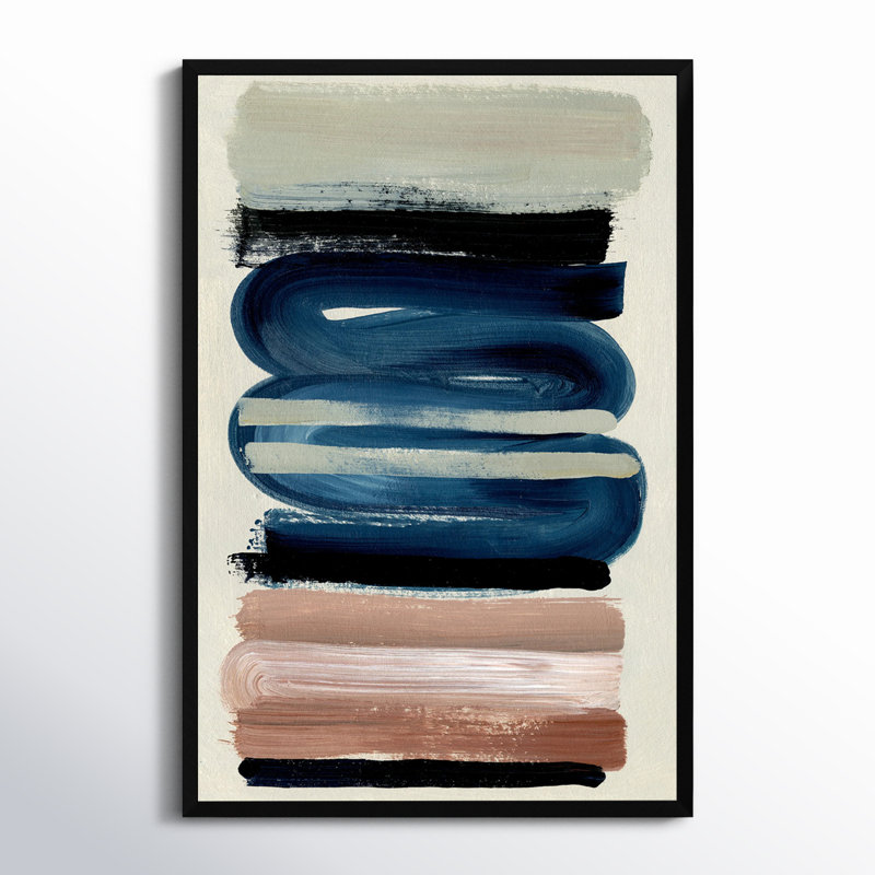 "Naturals" by Oliver Gal Hand-Embellished Abstract Floater Framed Painting Print , 55" H x 37" W, Framed Print, Black
