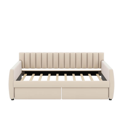 Twin Size Upholstered Daybed With Drawers