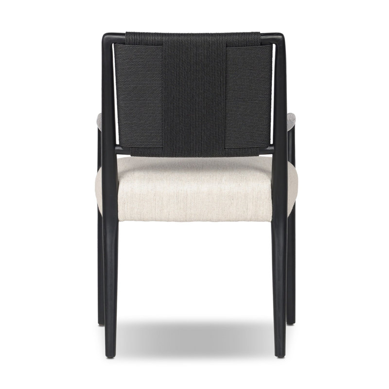 Rothler Dining Armchair-Alcala Wheat, Black Brushed Ash, Essence Natural