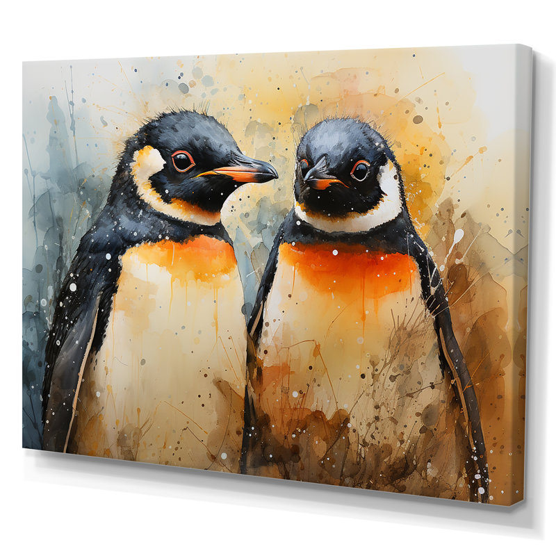 Portraits de pingouins curieux II, Toile tendue, 24" H x 32" W
