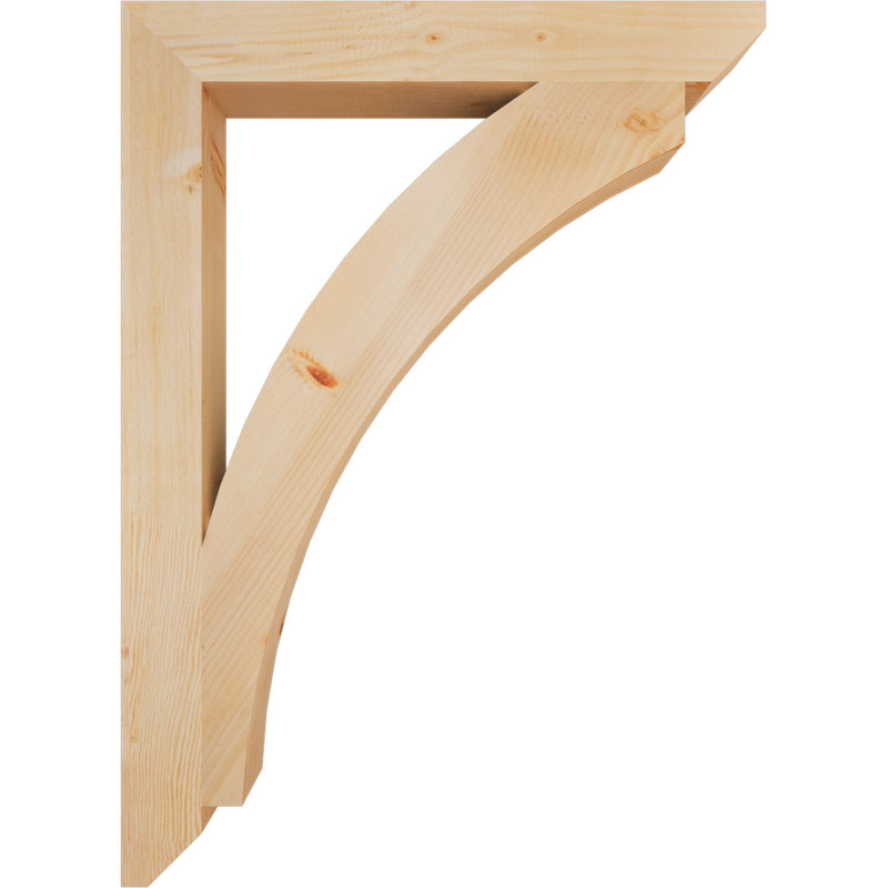 Support en bois / corbeau, Sapin de Douglas, H 44 po x l 3,5 po x P 32 po